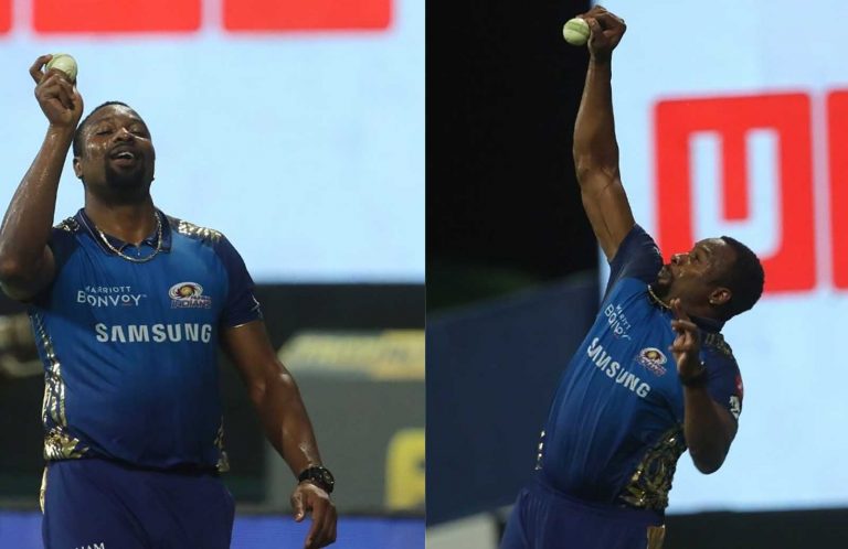 Kieron Pollard takes a world-class catch to dismiss Jos Buttler in RR vs MI game