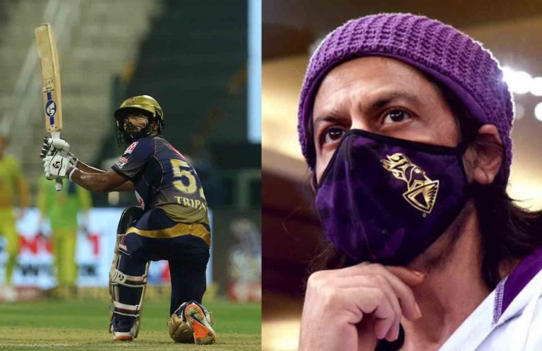 ‘You Still Have To Score 158 Runs’ – Shah Rukh Khan Hilariously Trolls Rahul Tripathi at KKR’s anthem launch