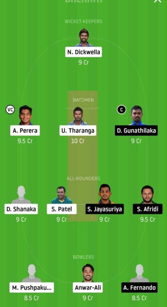 DV vs GG Dream11 Team Prediction _ Lanka Premier League _ 12th match _ 5th Dec 2020 grand league