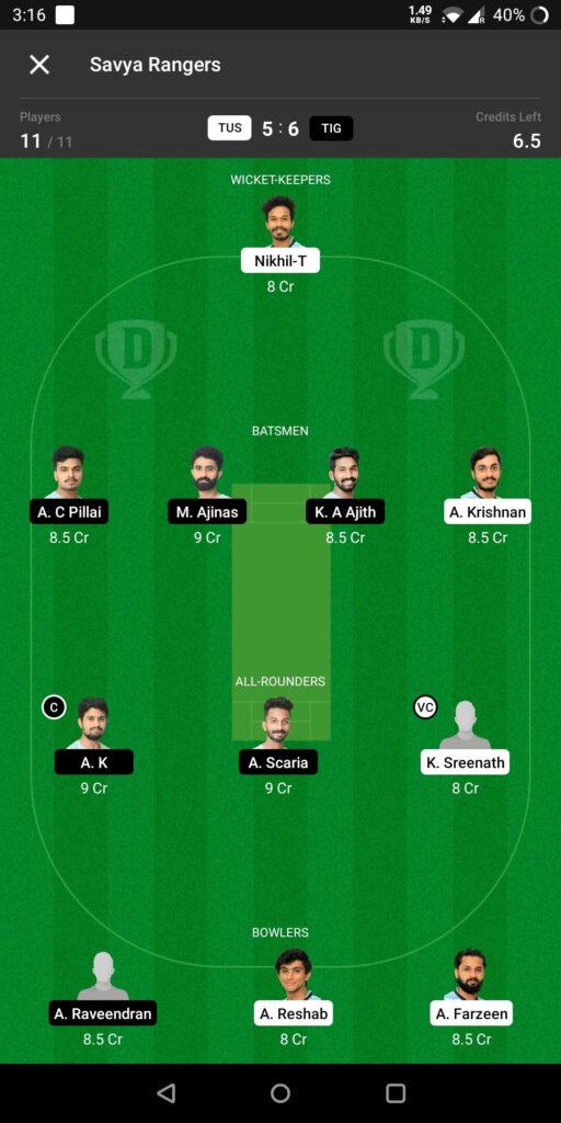 Head To Head Team For Tuskers vs Tigers