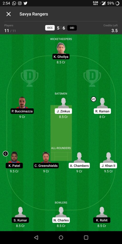 Grand League Dream11 Team Prediction OCC vs OEI