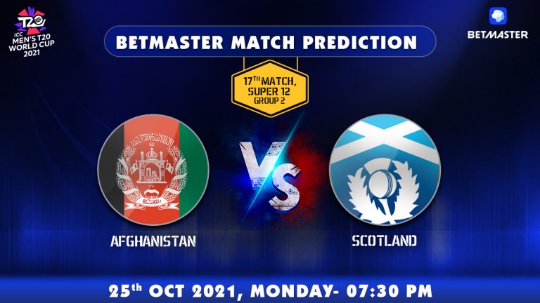 AFG vs SCO Betmaster Match Prediction 17th Match T20 World Cup, Cricket Betting Tips, 25th October