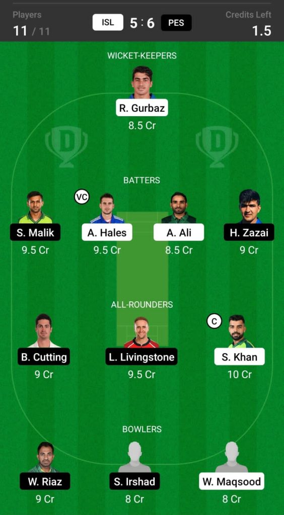 Grand League Dream11 Team Prediction ISL vs PES