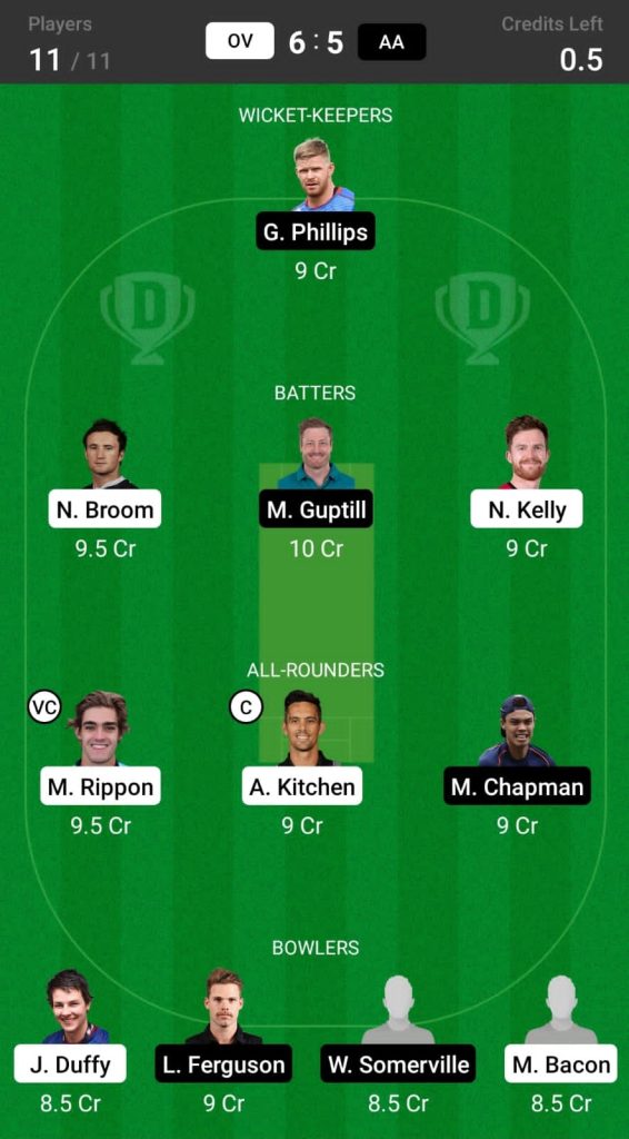 Grand League Dream11 Team Prediction OV vs AA