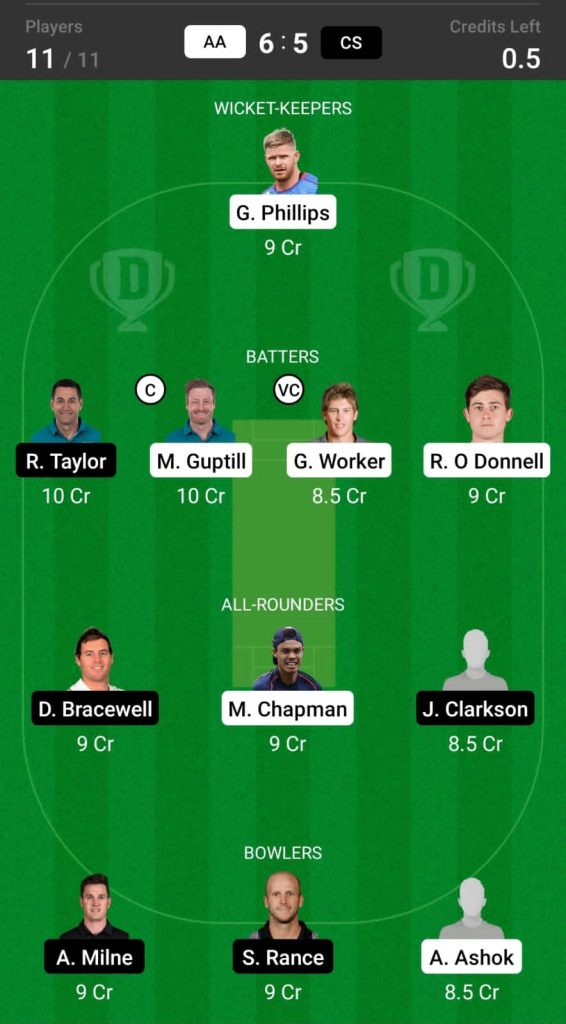 Grand League Dream11 Team Prediction AA vs CS