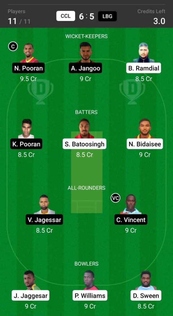 Head To Head Teams For CCL vs LBG