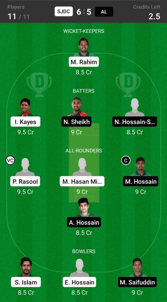 SJDC vs AL Grand League Team