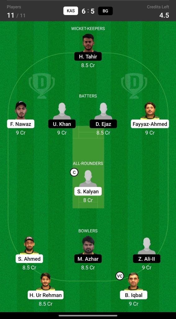 Head to Head Dream11 Team Prediction KAS vs BG