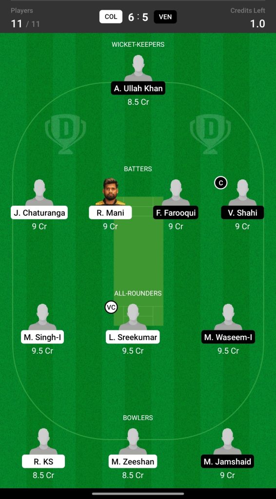 Grand League Dream11 Team Prediction COL vs VEN