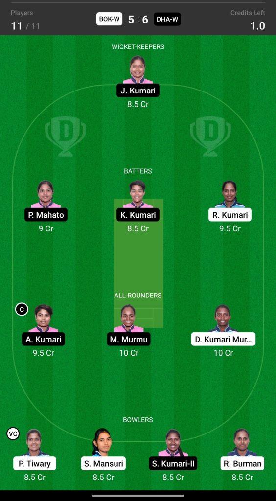 Grand League Team For BOK-W vs DHA-W