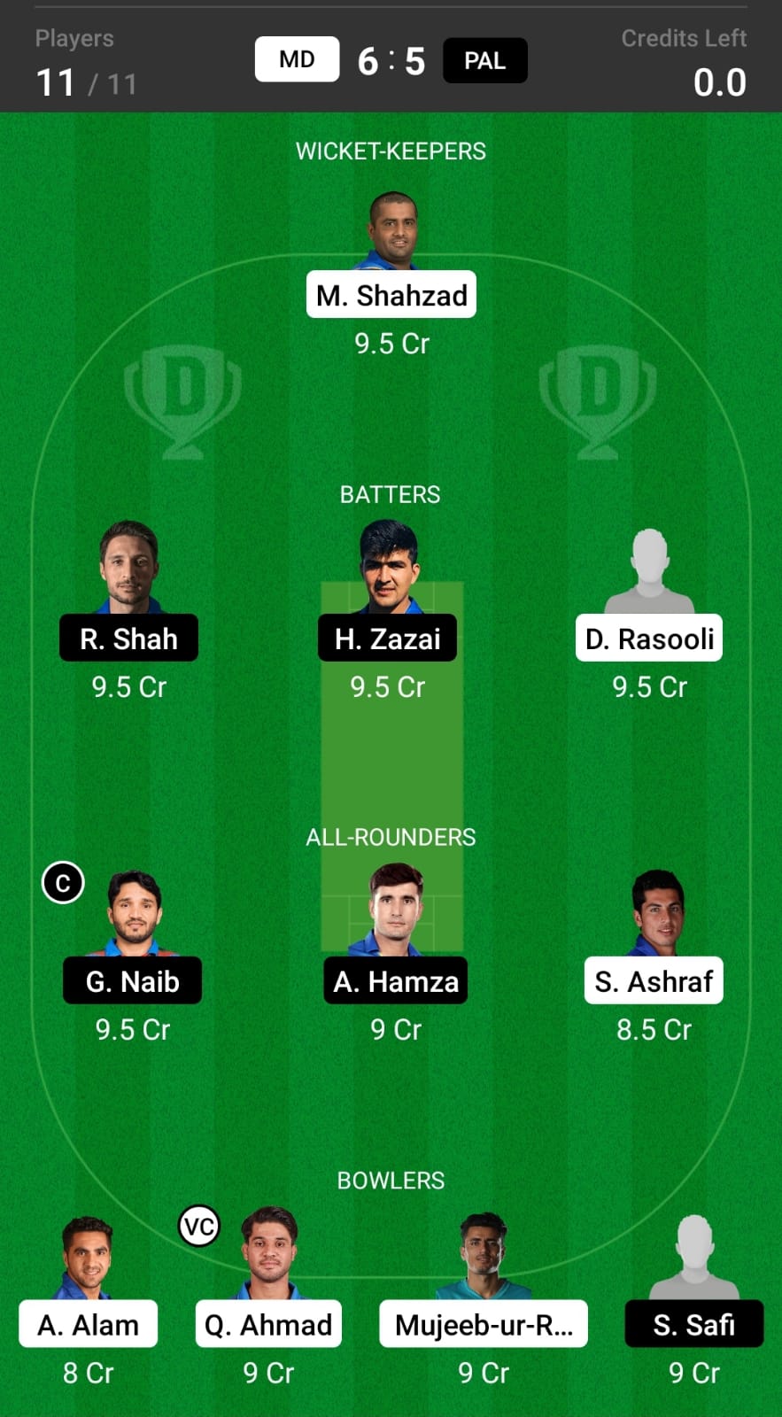 MD vs PAL Grand League team