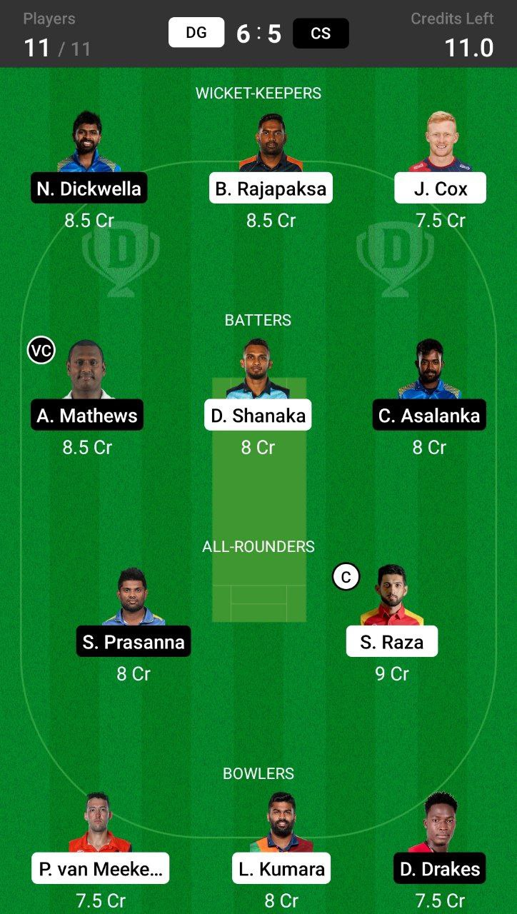 DG vs CS Head To Head Team