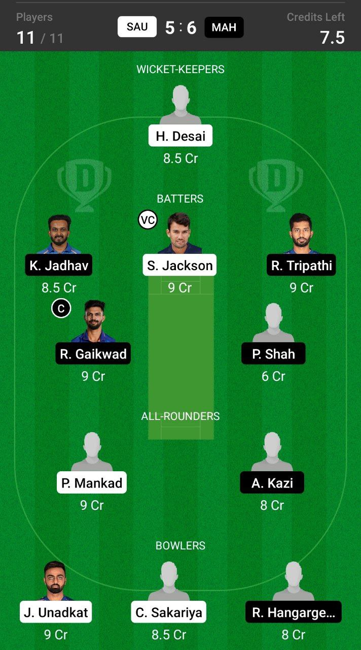 Grand League Dream11 Team Prediction SAU vs MAH