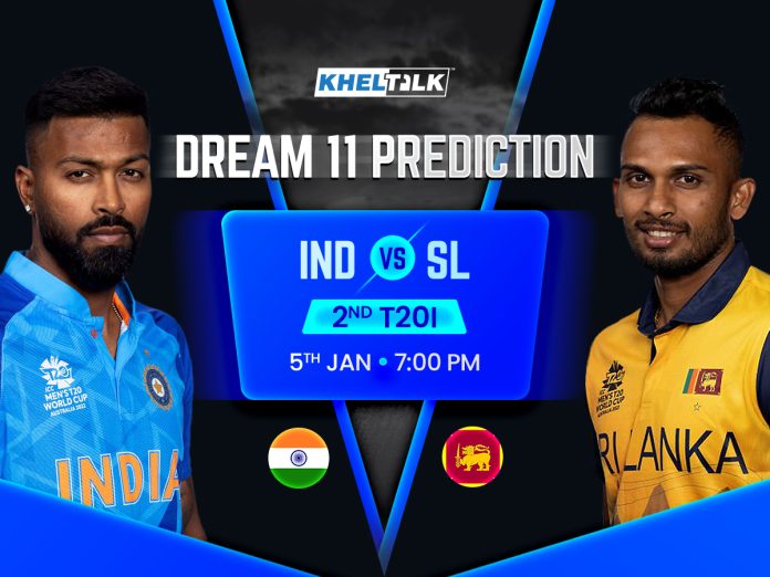 IND vs SL Dream11 Prediction, 2nd T20I, Team Sri Lanka tour of India, 5 JAN 2023