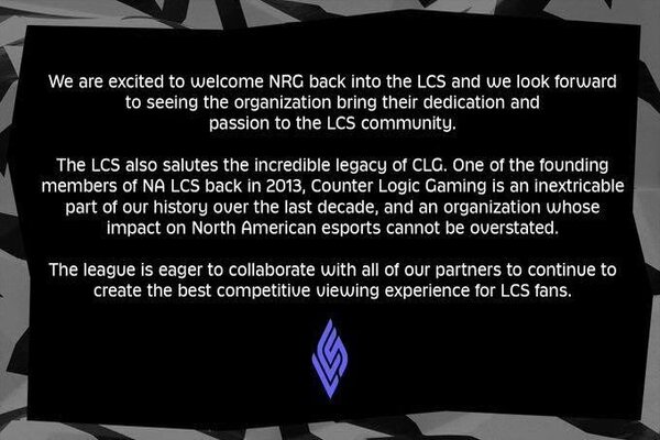 NRG Esports Returns To League Of Legends & Acquires CLG