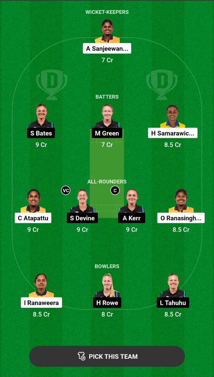 Grand League Dream11 Team Prediction SL-W vs NZ-W