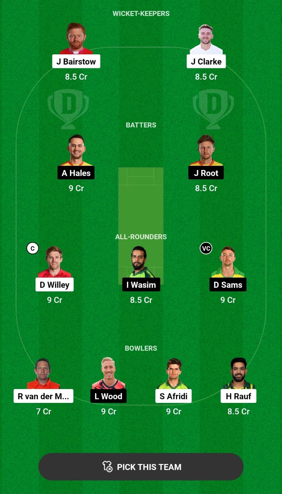 Head-to-Head Dream11 Team Prediction WEF vs TRT