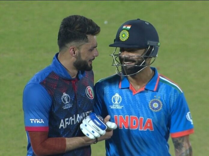 Naveen Ul Haq hugging Virat Kohli