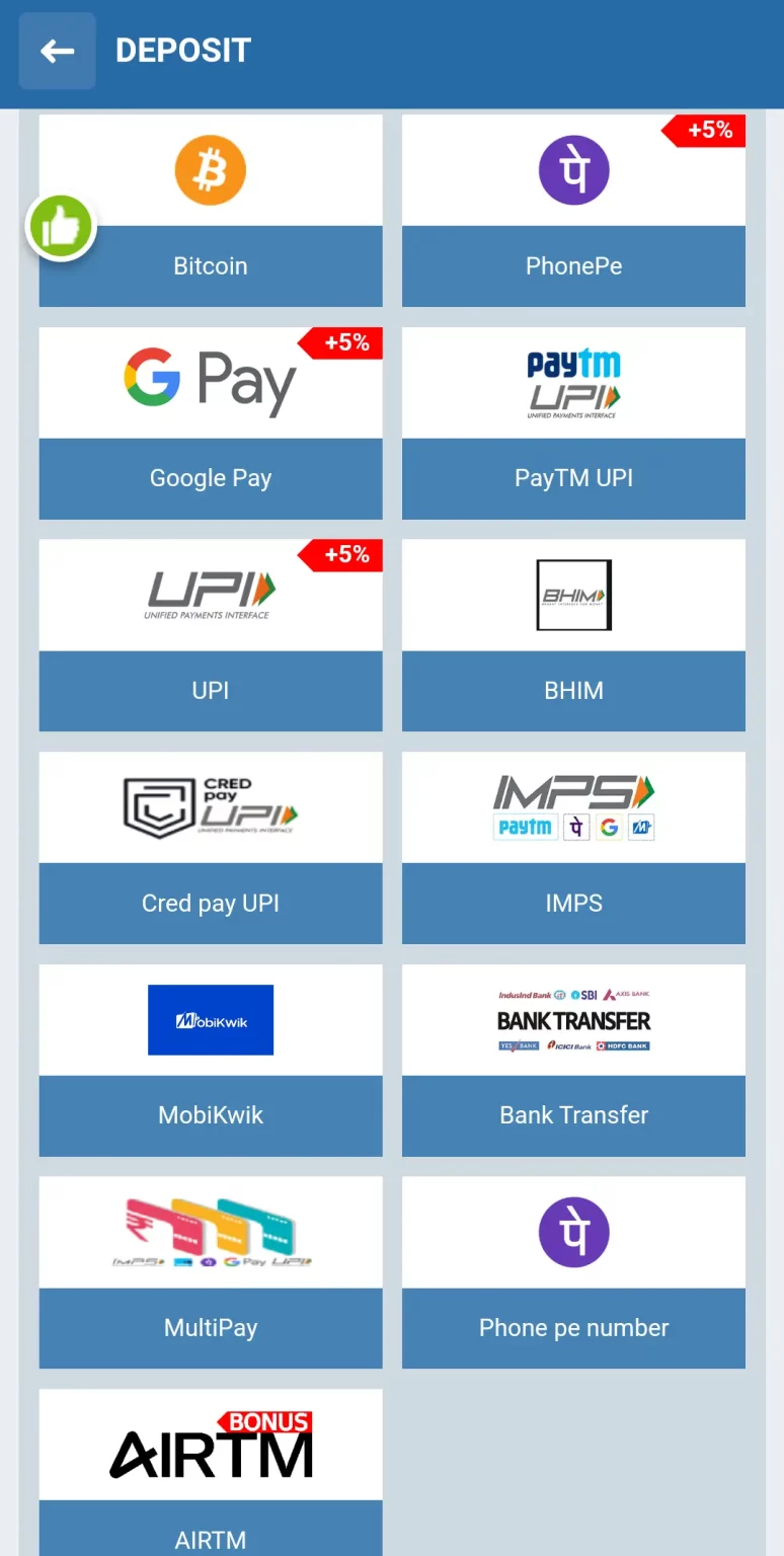 deposit methods at 1xbet