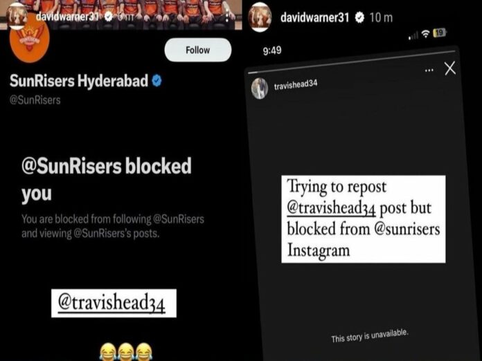 SRH Blocked David Warner