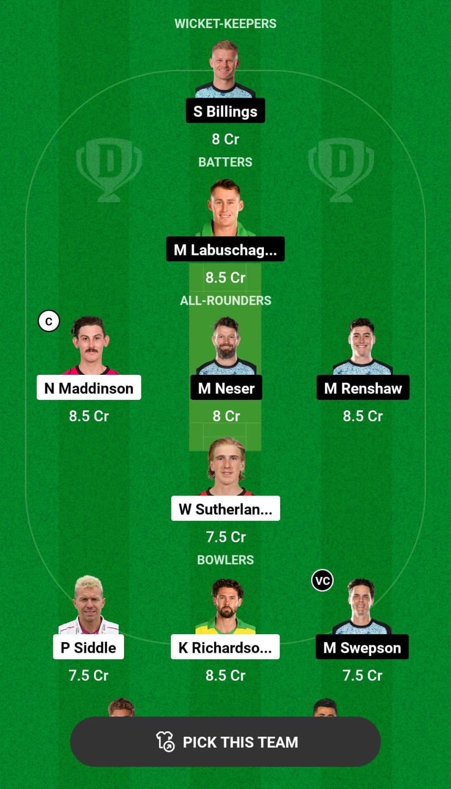 Head-to-Head Dream11 Team Prediction REN vs HEA