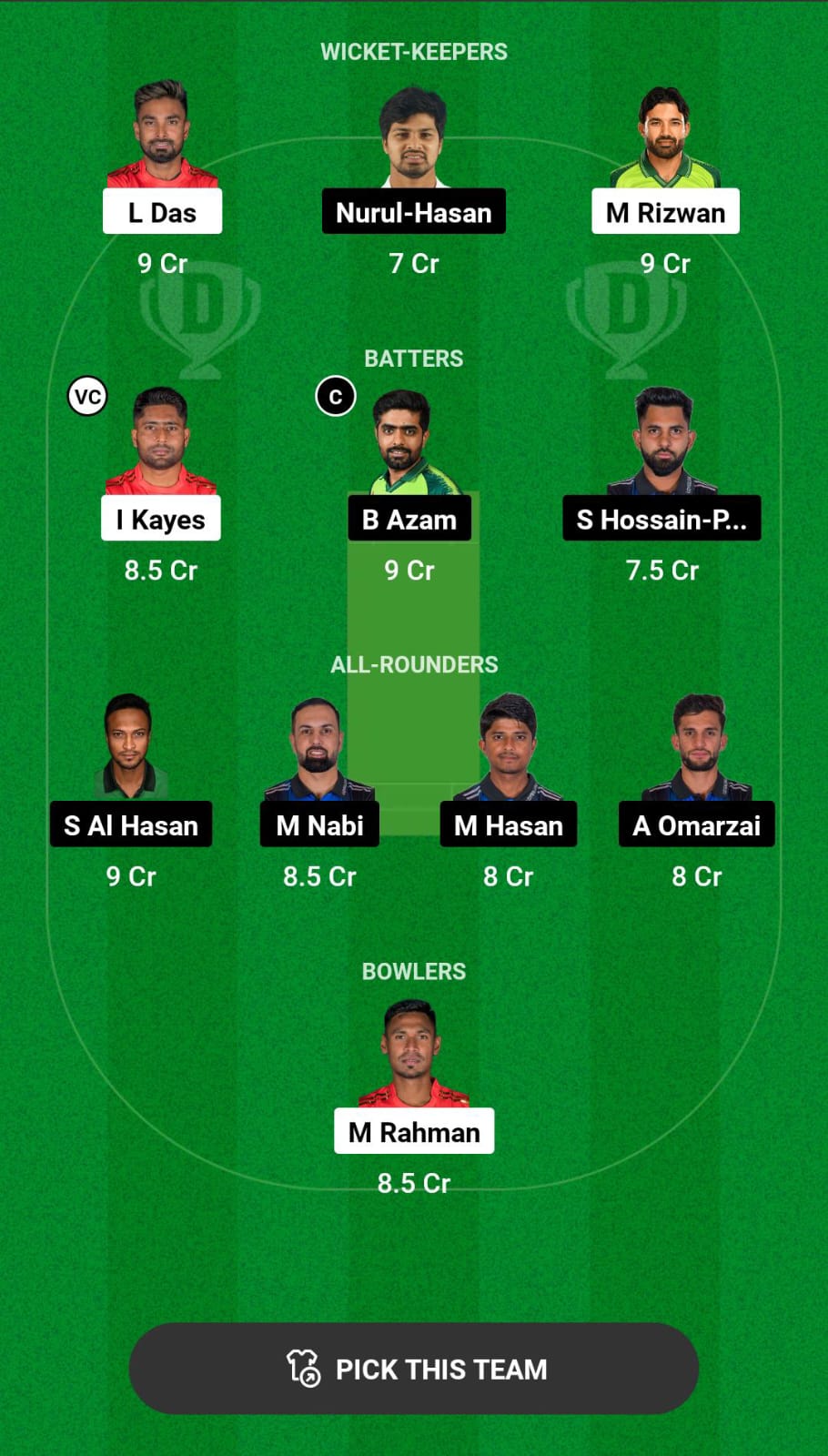 Grand League Dream11 Team Prediction COV vs RAN