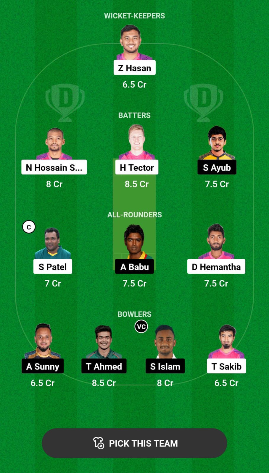 Grand League Dream11 Team Prediction SYL vs DD