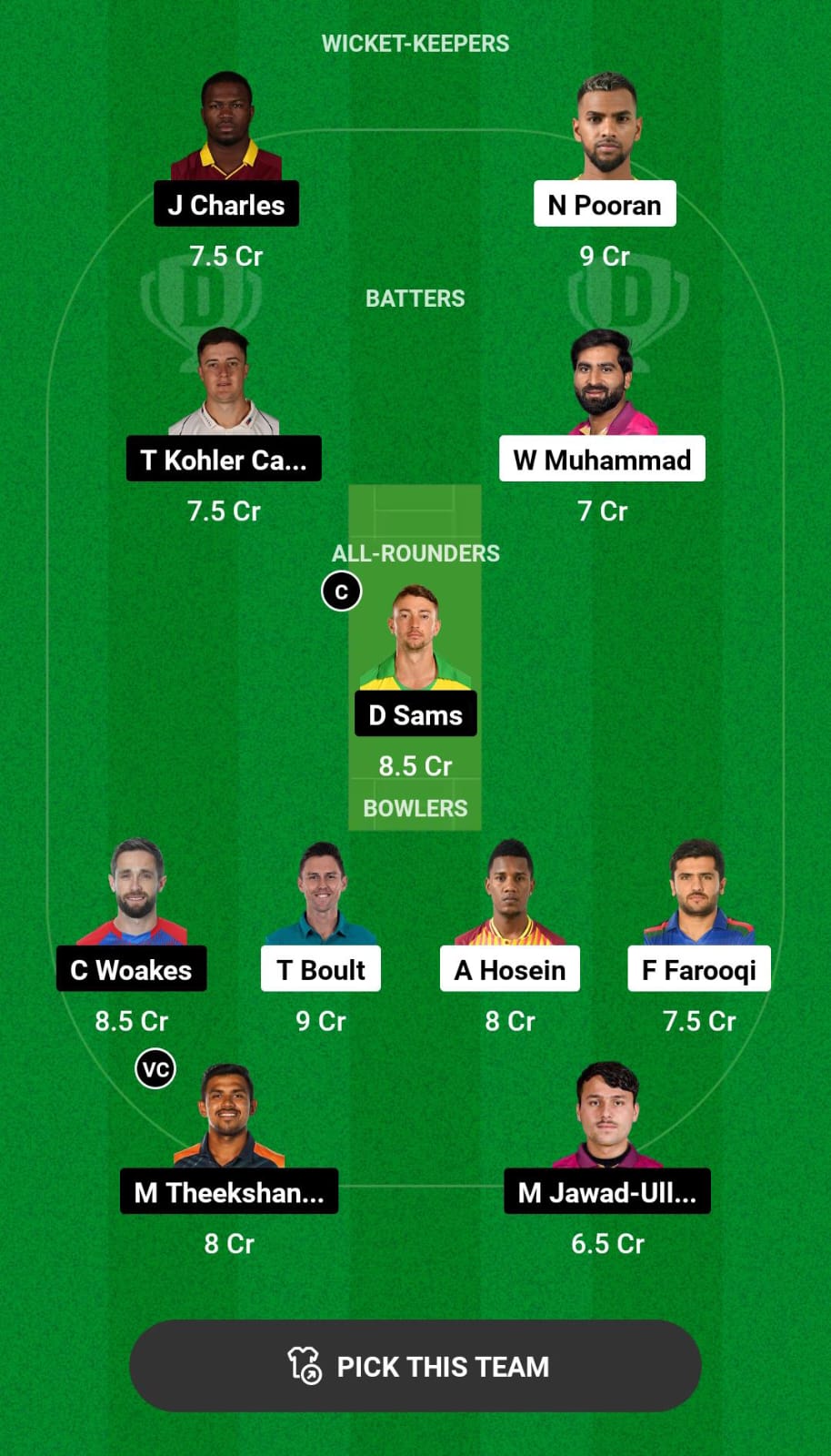 Grand League Dream11 Team Prediction EMI vs SJH