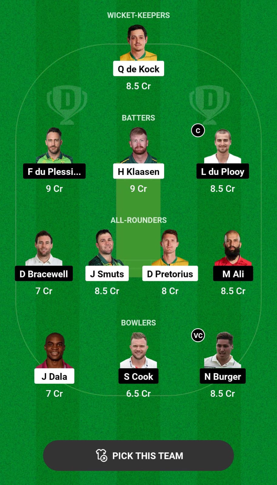 Grand League Dream11 Team Prediction DSG vs JSK