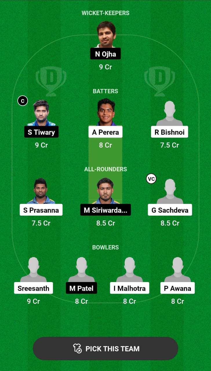 Head-to-Head Dream11 Team Prediction RL vs CW