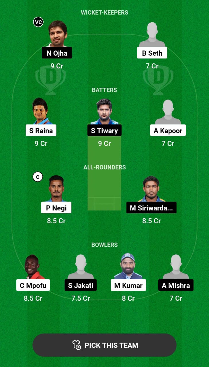 Grand League Dream11 Team Prediction VUP vs CW