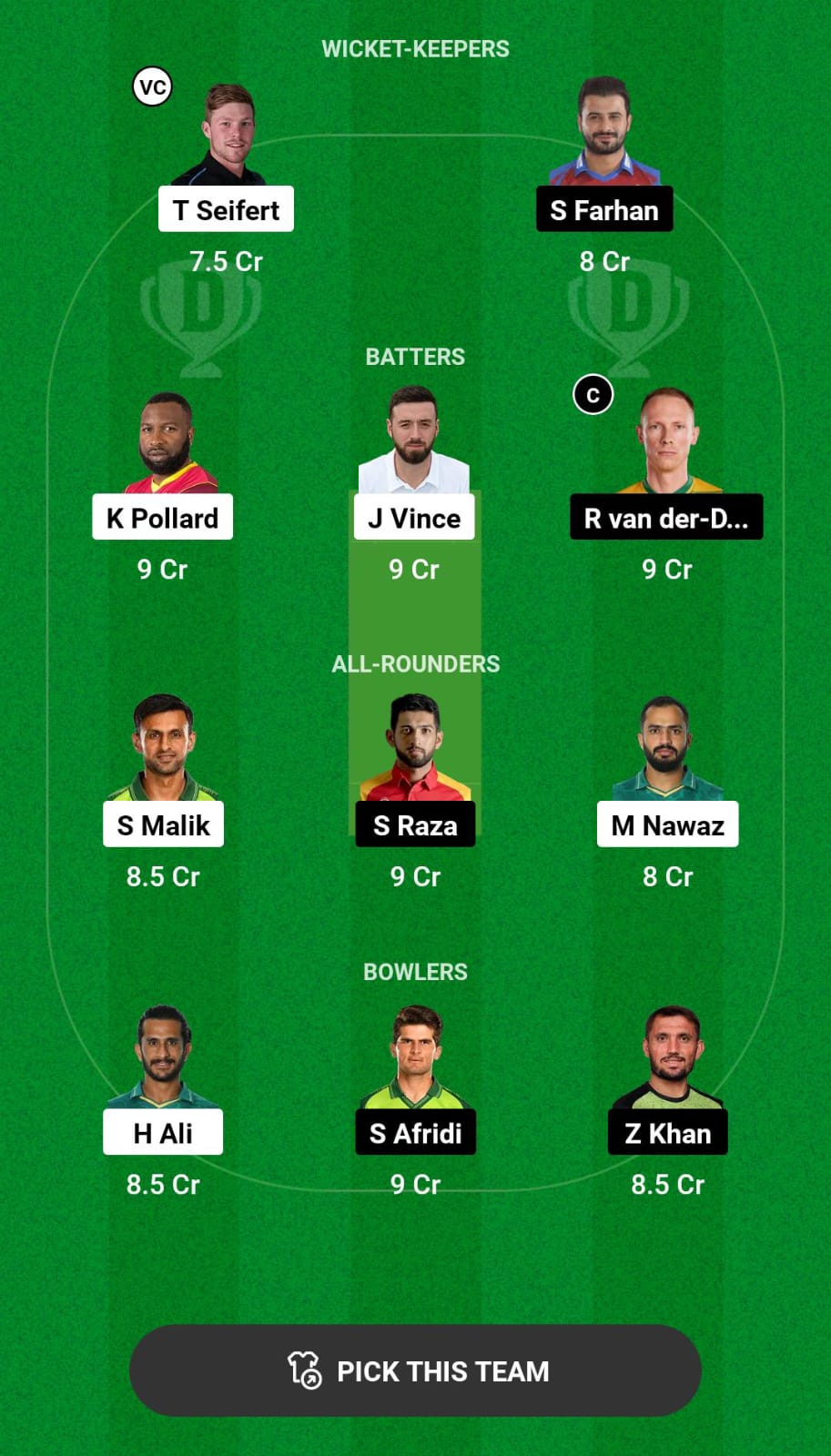 Grand League Dream11 Team Prediction KAR vs LAH