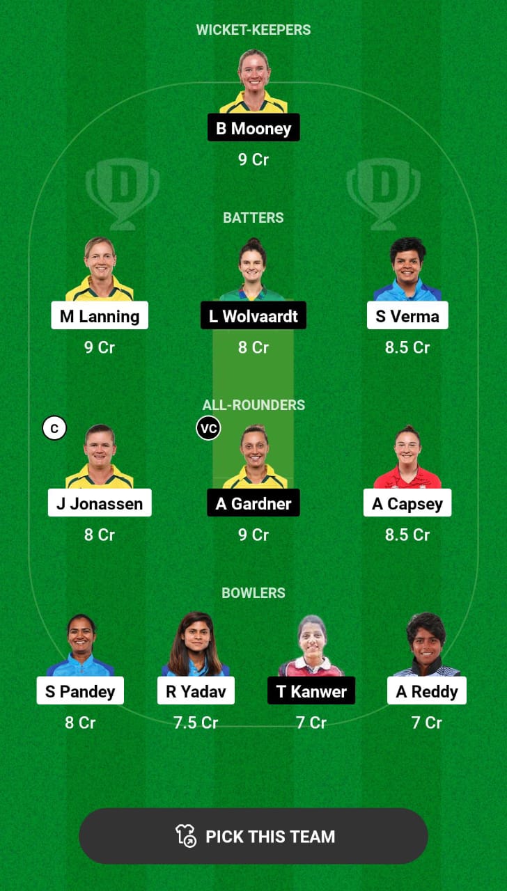 Grand League Dream11 Team Prediction DEL-W vs GUJ-W