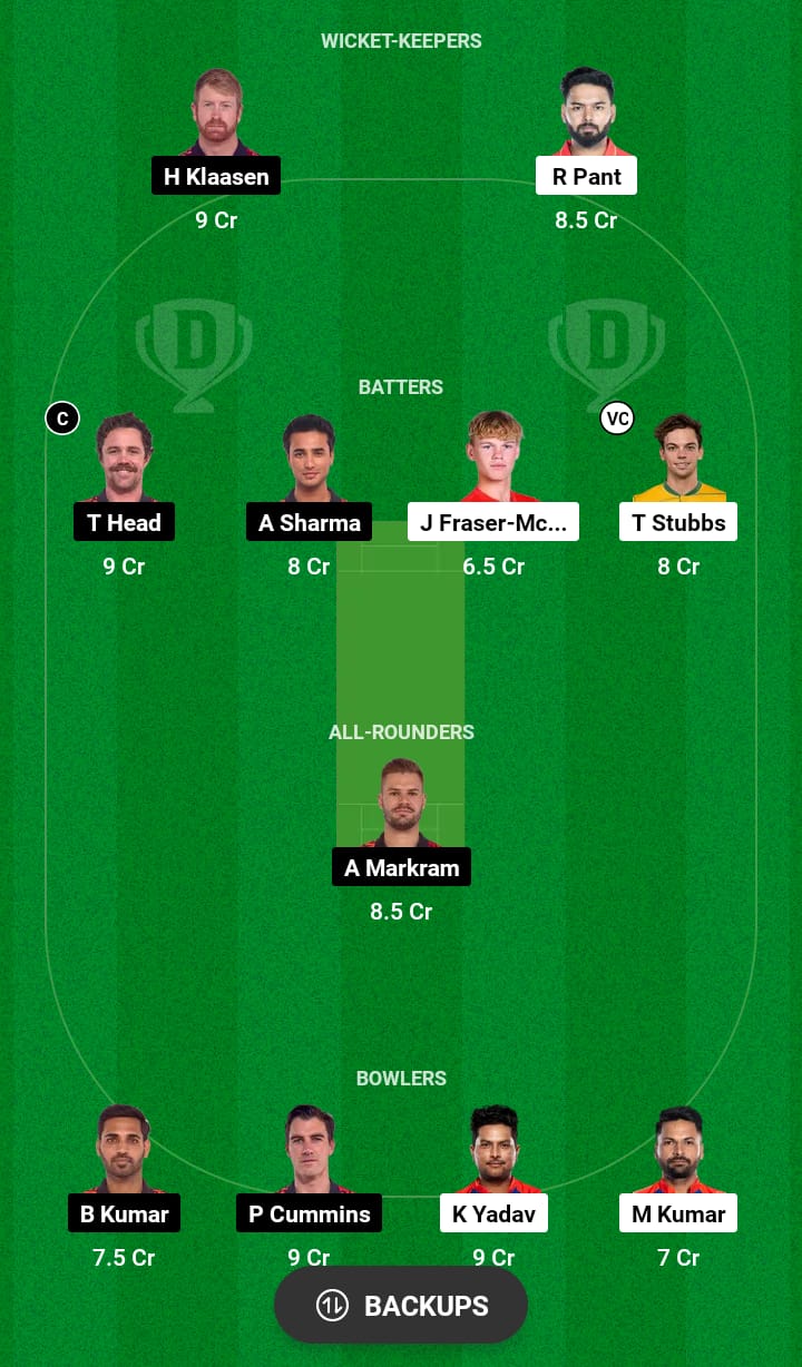 DC vs SRH Dream11 Prediction 