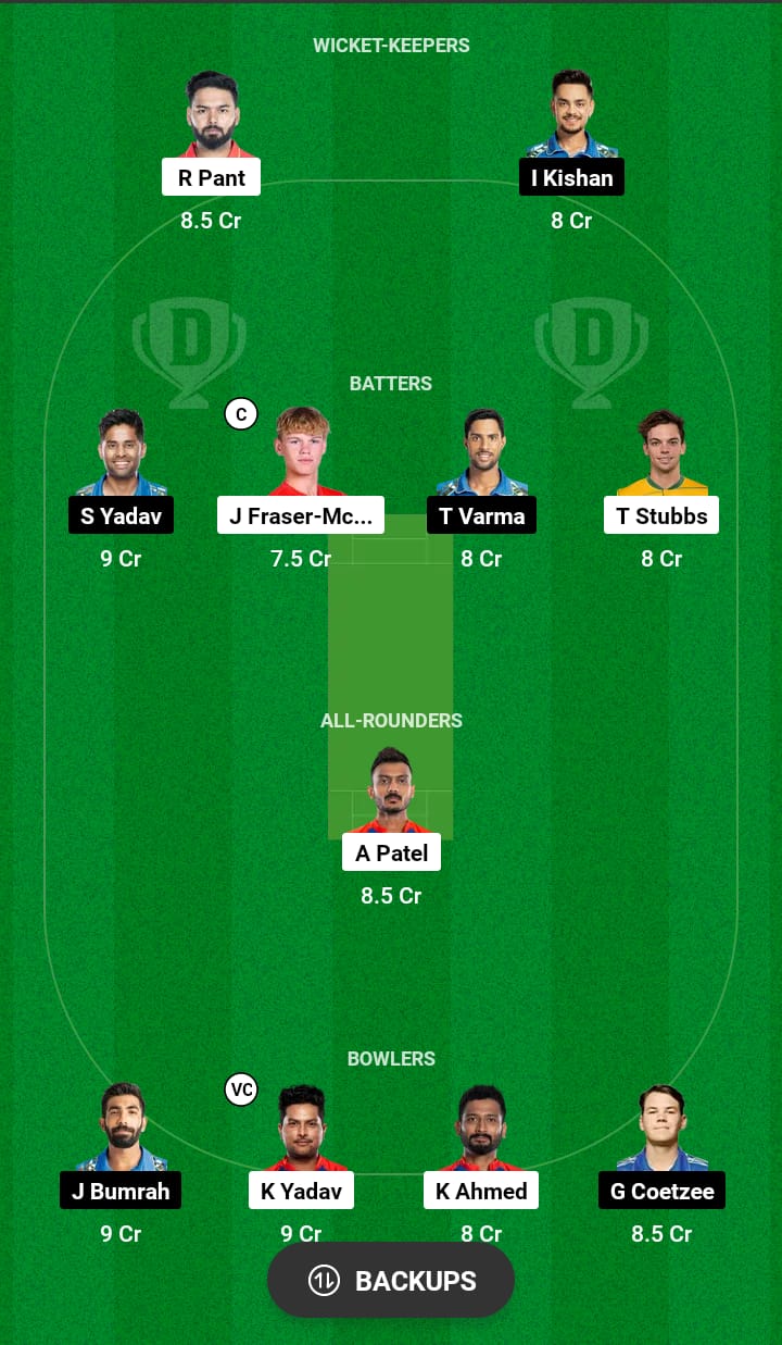 DC vs MI Dream11 Prediction 