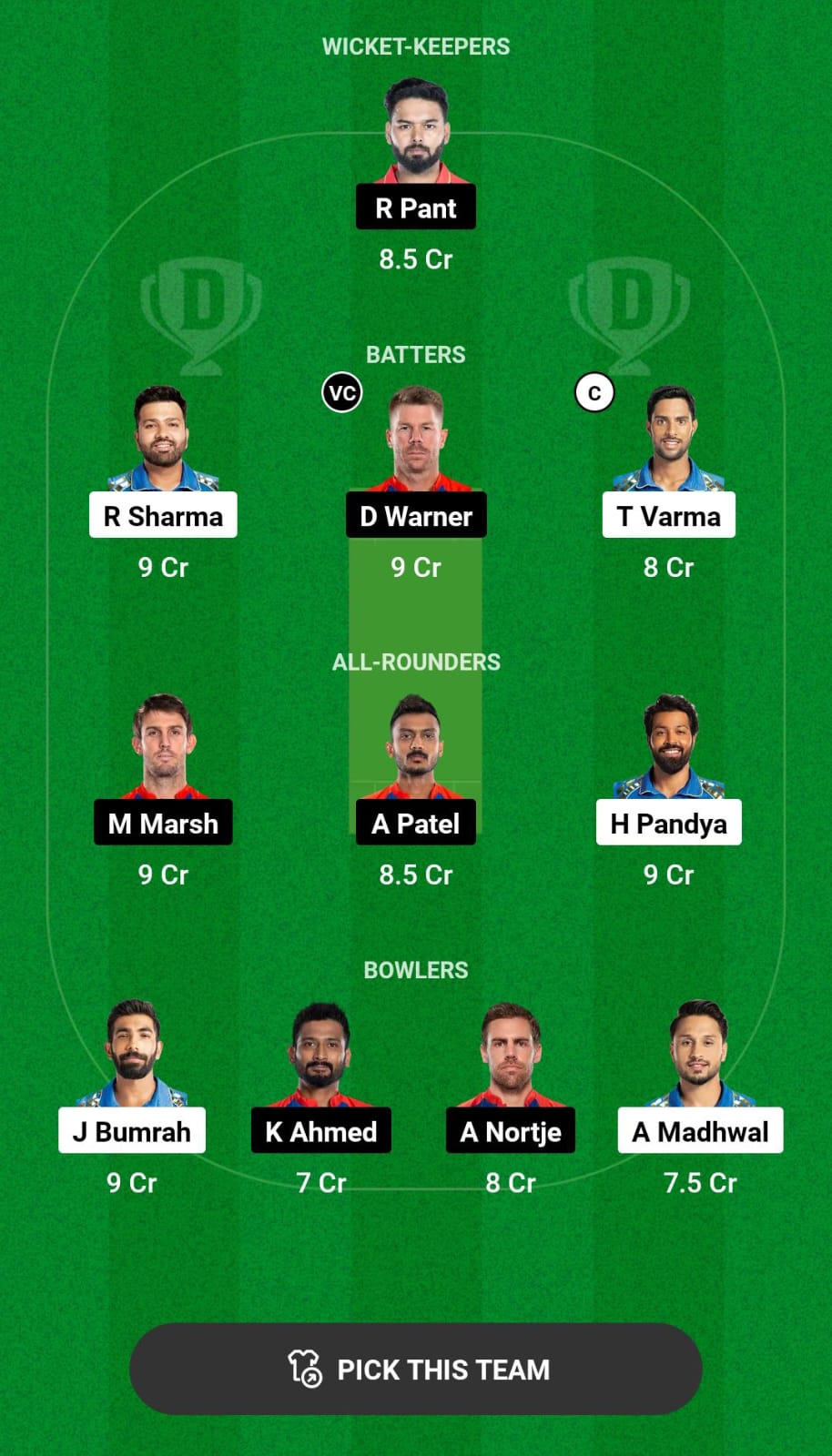 MI vs DC Dream11 Prediction