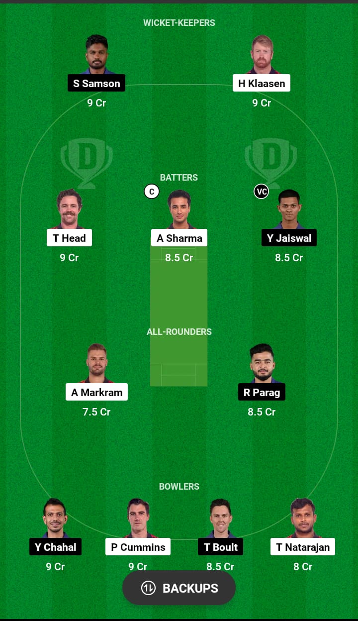 SRH vs RR Dream11 Prediction 