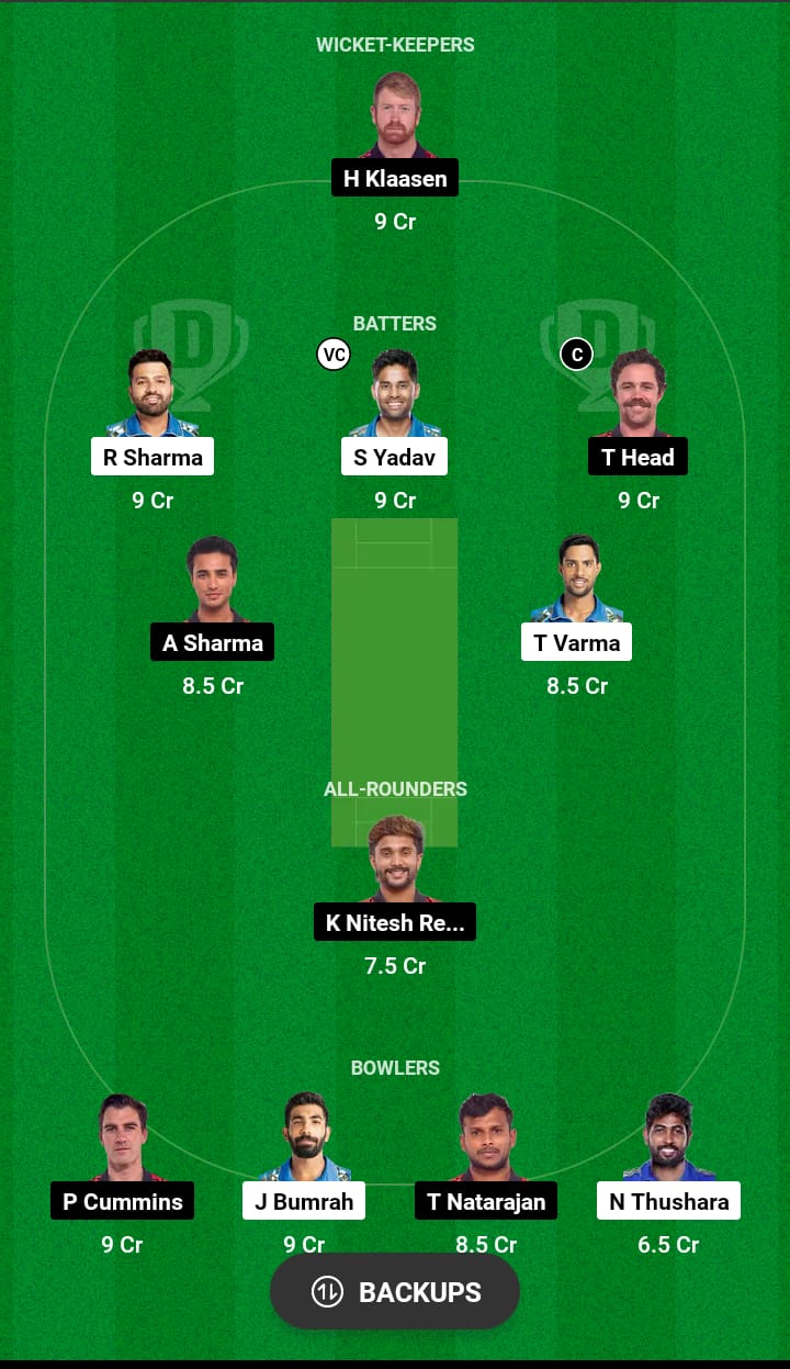 MI vs SRH Dream11 Prediction 