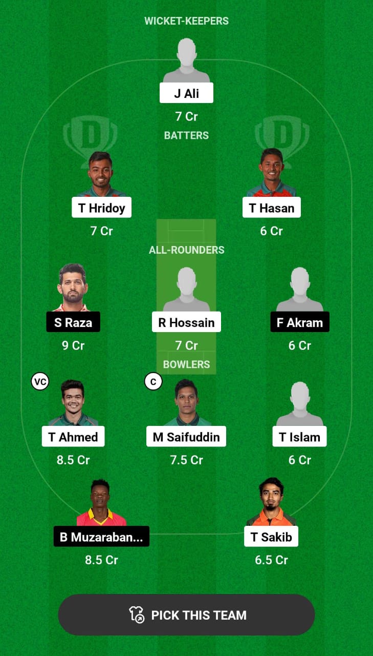 BAN vs ZIM 4th T20I Dream11 Prediction
