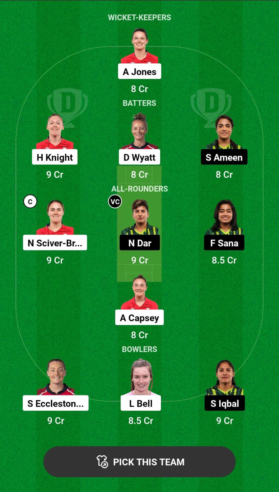 ENG-W vs PAK-W 1st T20I Dream11 Prediction