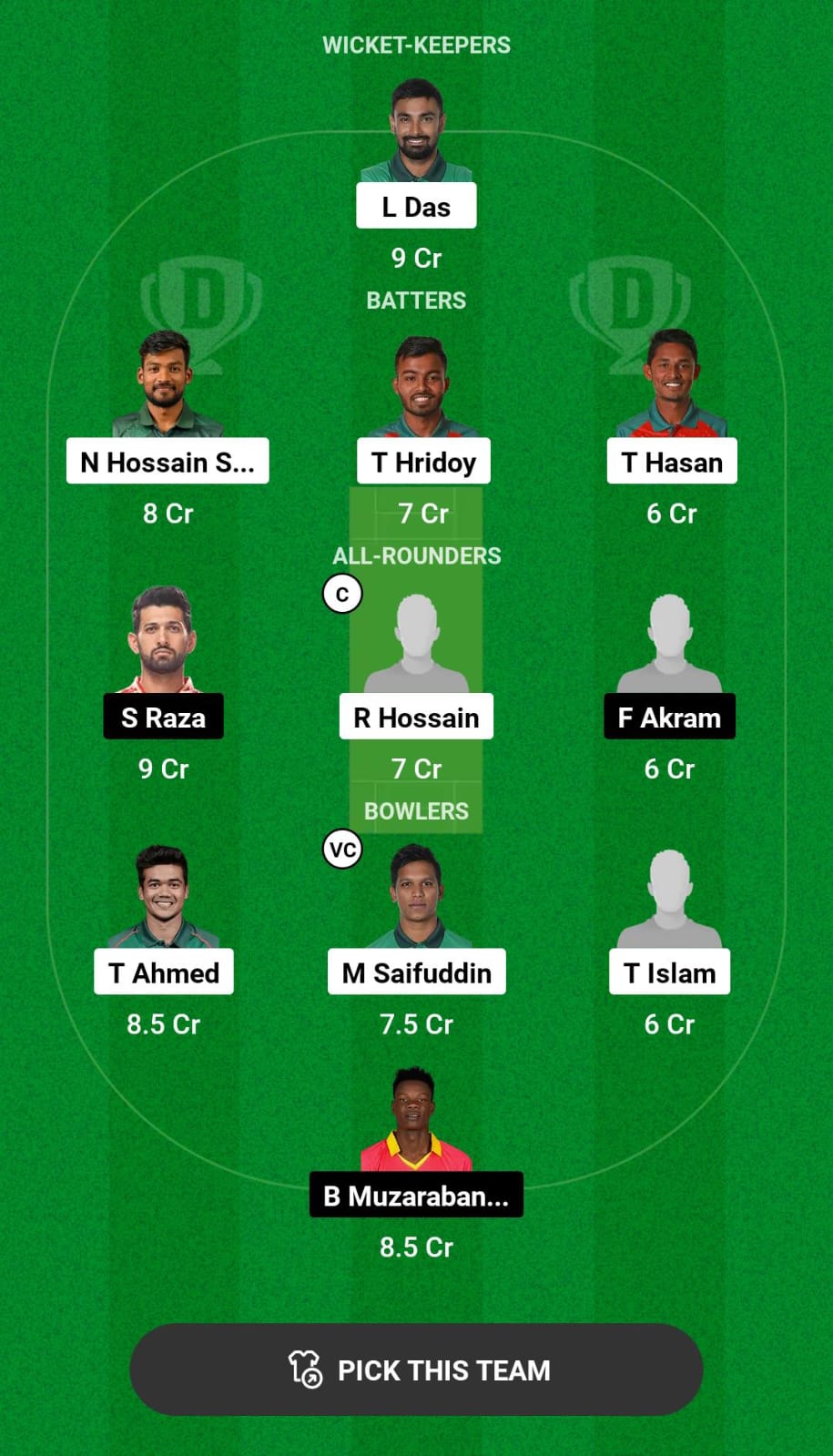 BAN vs ZIM 5th T20I Dream11 Prediction
