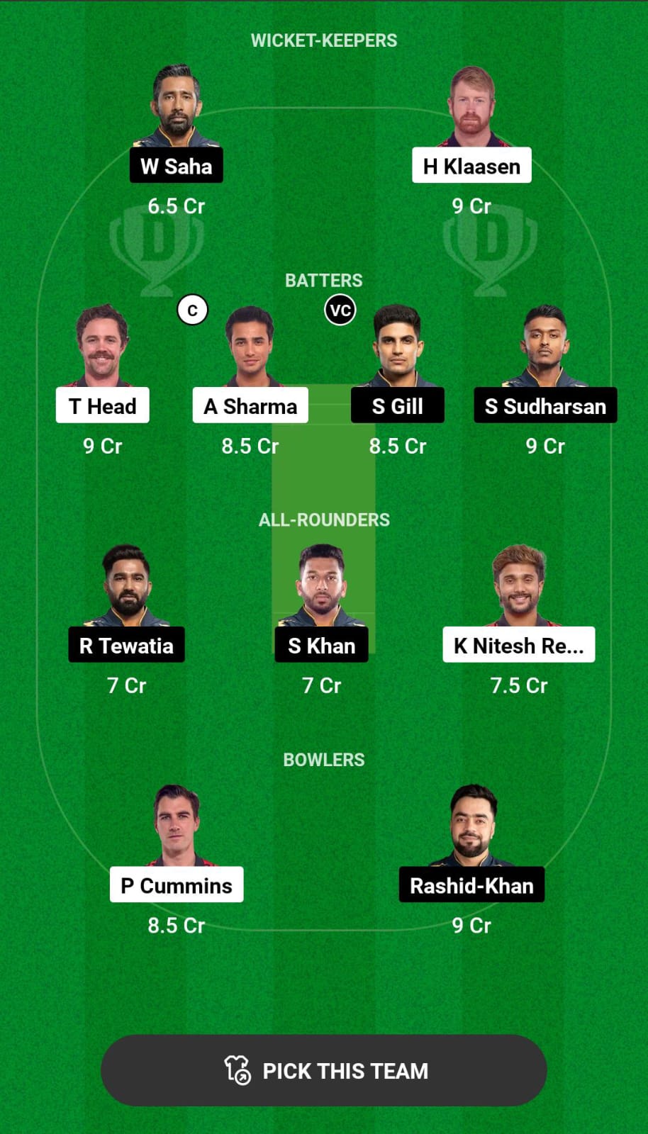 SRH vs GT Dream11 Prediction
