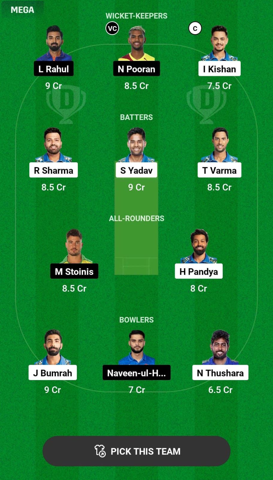 MI vs LSG Dream11 Prediction