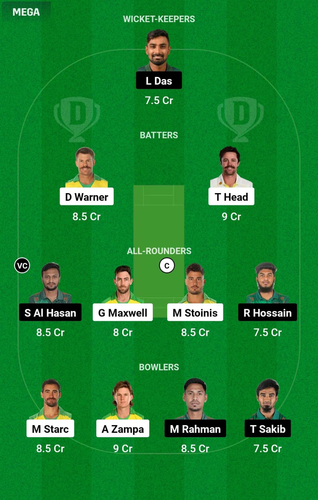 AUS vs BAN WC Dream11 Prediction