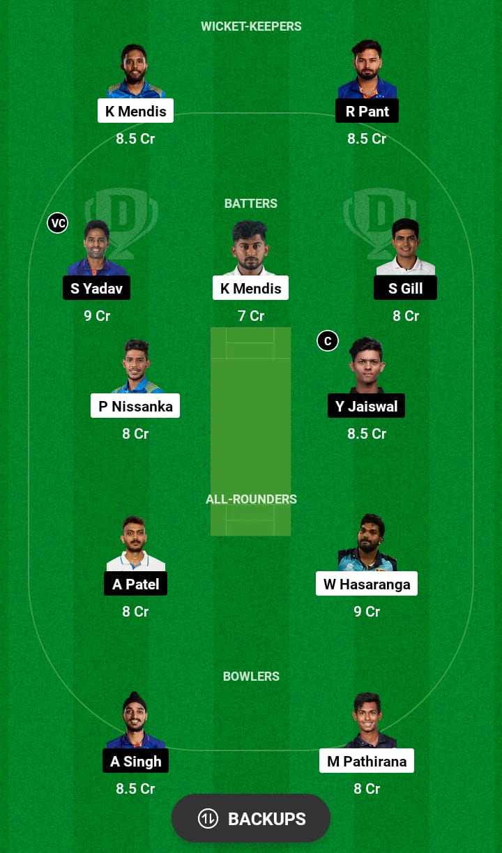 SL vs IND Dream11 Prediction 